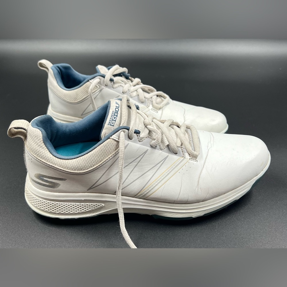 Skechers Go Golf Torque Men's Size 8.5 White Green Soft Spike Golf Shoes